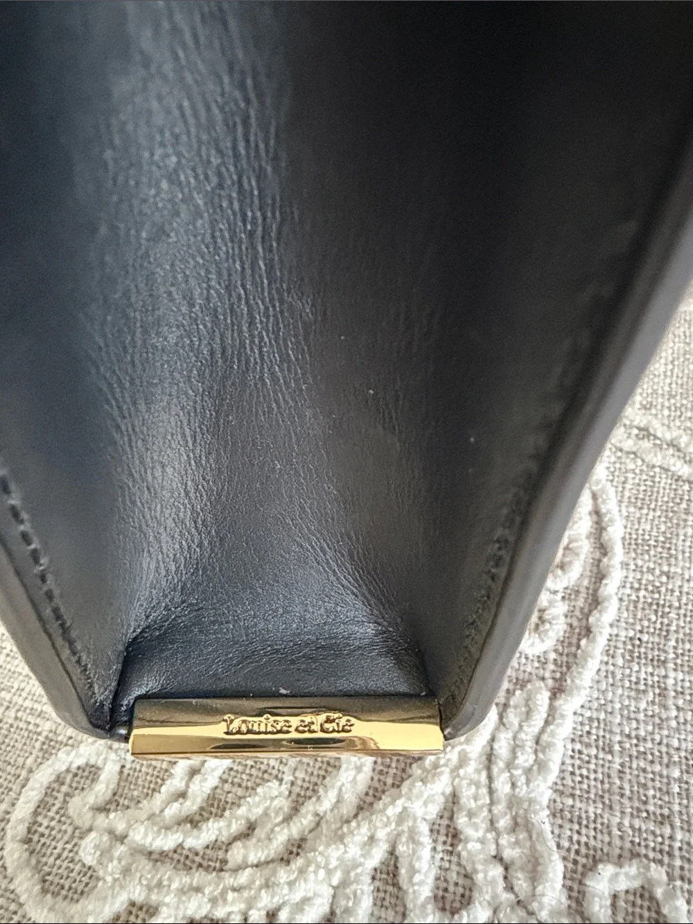 Louise et Cie Zebra Stripe Embossed/Leather Black & White Bag with Chain Strap